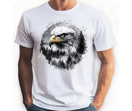 Koszulka Głowa orła 100% bawełna luźna koszulka, t-shirt biały orzeł